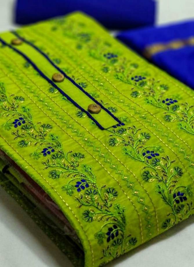  PC COTTON Latest Fancy Designer Casual Wear Pure Cotton Kasmiri Embroidery Worked Dress Material Collection